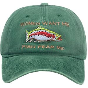 GNAHZNUXNAIX Green Dad Hat Men Women Embroidered Baseball Cap Low Profile Father's Day Snapback Hat Vintage Adjustable Washed Unisex, Fish Fear Me, Green, One Size GNAHZNUXNAIX Green Dad Hat Men Women Embroidered Baseball Cap Low Profile Father's Day Snapback Hat Vintage Adjustable Washed Unisex, Fish Fear Me, Green, One Size