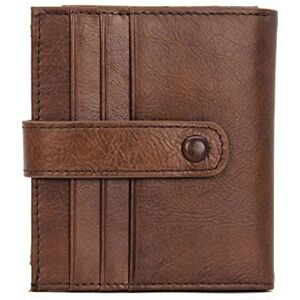 ZXSXDSAX Mens Wallets Short First Layer Oil Wax Cowhide Wallet Buckle Women's Leather Wallet Coin Purse(Color:Dark Brown) ZXSXDSAX Mens Wallets Short First Layer Oil Wax Cowhide Wallet Buckle Women's Leather Wallet Coin Purse(Color:Dark Brown)