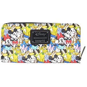 Loungefly Disney Mickey Mouse and Friends Allover Print Zip Around Wallet, White, Medium, Zip Wallet Loungefly Disney Mickey Mouse and Friends Allover Print Zip Around Wallet, White, Medium, Zip Wallet
