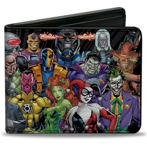 Buckle-Down Men's Bifold Wallet Dc Villains Bi-Fold, Multicolor, 4.0" x 3.5 Buckle-Down Men's Bifold Wallet Dc Villains Bi-Fold, Multicolor, 4.0" x 3.5