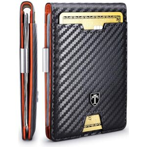 TRAVANDO Mens Slim Wallet with Money Clip Austin RFID Blocking Bifold Credit Card Holder for Men with Gift Box, Carbon & Orange, Money Clip TRAVANDO Mens Slim Wallet with Money Clip Austin RFID Blocking Bifold Credit Card Holder for Men with Gift Box, Carbon & Orange, Money Clip