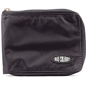 Big Skinny Men's Zippered Bi-Fold Slim Wallet, Holds Up to 25 Cards, Black Big Skinny Men's Zippered Bi-Fold Slim Wallet, Holds Up to 25 Cards, Black