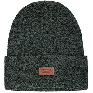 Levi's Unisex's All Season Comfy Leather Logo Patch Cuffed Hero Beanie Hat, Hunter, One Size Levi's Unisex's All Season Comfy Leather Logo Patch Cuffed Hero Beanie Hat, Hunter, One Size