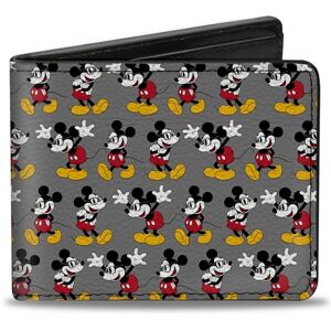 Buckle-Down Men's Nerdy Mickey Mouse 3-Pose Stripe Gray Bi-Fold Wallet, Multicolor, Default Size Buckle-Down Men's Nerdy Mickey Mouse 3-Pose Stripe Gray Bi-Fold Wallet, Multicolor, Default Size