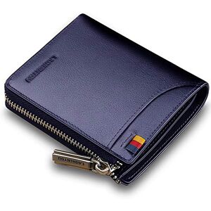 LAORENTOU Genuine Leather Wallets for Men, RFID Blocking, Multi Card Holder Slim Mens Wallet with Zipper Coin Purse, Bifold Wallet for Man, Boys, Teens, Blue, S, Coin Purse Wallet LAORENTOU Genuine Leather Wallets for Men, RFID Blocking, Multi Card Holder Slim Mens Wallet with Zipper Coin Purse, Bifold Wallet for Man, Boys, Teens, Blue, S, Coin Purse Wallet