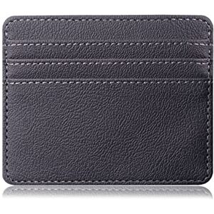 YOUNAFEN Leather ID-Card Holder Minimalist Bank Credit Card Organzier MultiSlot Slim Card Case Wallet RFID Blocking for Men Women, Gray, as pics show YOUNAFEN Leather ID-Card Holder Minimalist Bank Credit Card Organzier MultiSlot Slim Card Case Wallet RFID Blocking for Men Women, Gray, as pics show