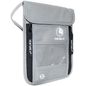 VENTURE 4TH Passport Holder Neck Pouch with RFID Blocking The # 1 Travel Wallet (Silver) VENTURE 4TH Passport Holder Neck Pouch with RFID Blocking The # 1 Travel Wallet (Silver)