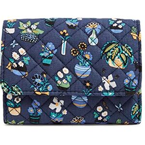 Vera Bradley Women's Cotton Riley Compact Wallet with RFID Protection, Plants Recycled Cotton, One Size Vera Bradley Women's Cotton Riley Compact Wallet with RFID Protection, Plants Recycled Cotton, One Size