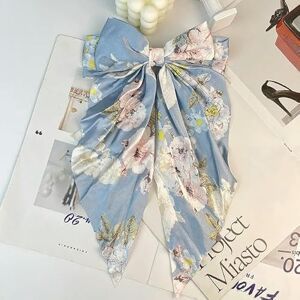 MEEDY Elegant Bow Ribbon Hair Clip Fashion Simple Solid Satin Spring Clip Hair Pin Retro Headband with Clips Girls Hair Accessories Decorate MEEDY Elegant Bow Ribbon Hair Clip Fashion Simple Solid Satin Spring Clip Hair Pin Retro Headband with Clips Girls Hair Accessories Decorate