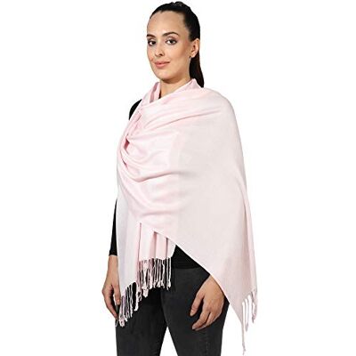 World of Shawls Pashmina Style All Seasons Handcrafted Wrap Shawl Stole Scarf (Pale Pink) World of Shawls Pashmina Style All Seasons Handcrafted Wrap Shawl Stole Scarf (Pale Pink)