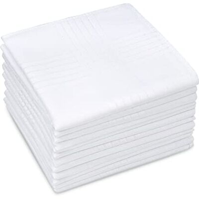 Selected Hanky Men's Handkerchiefs,100% Soft Cotton,White Classic Hankie Pack of 6, White, 6 Pcs Selected Hanky Men's Handkerchiefs,100% Soft Cotton,White Classic Hankie Pack of 6, White, 6 Pcs