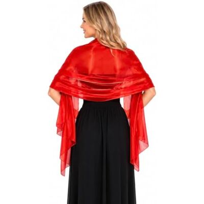 Central Chic Silky Iridescent Red Pashmina Wrap Stole Shawl Scarf For Weddings Parties Bride Bridemaids & Evening Wear (Scarlet Red) Central Chic Silky Iridescent Red Pashmina Wrap Stole Shawl Scarf For Weddings Parties Bride Bridemaids & Evening Wear (Scarlet Red)