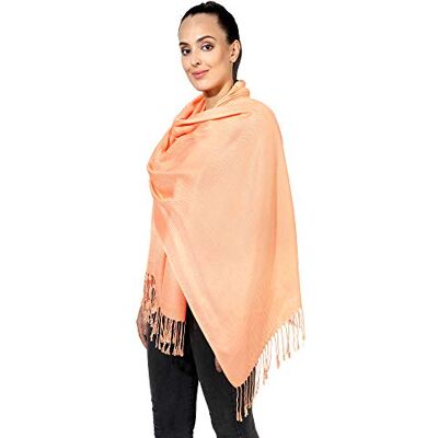 World of Shawls Pashmina Style All Seasons Handcrafted Wrap Shawl Stole Scarf (Peach) World of Shawls Pashmina Style All Seasons Handcrafted Wrap Shawl Stole Scarf (Peach)