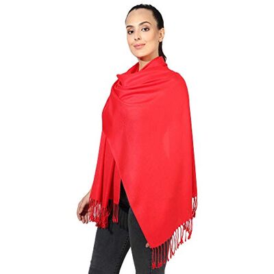 World of Shawls Pashmina Style All Seasons Handcrafted Wrap Shawl Stole Scarf (Red) World of Shawls Pashmina Style All Seasons Handcrafted Wrap Shawl Stole Scarf (Red)