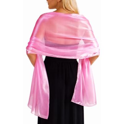Central Chic Silky Iridescent Wrap Stole Shawl For Weddings Bridal Bridemaids Evening Wear Prom & Parties 23 Beautiful Colours (Pink) Central Chic Silky Iridescent Wrap Stole Shawl For Weddings Bridal Bridemaids Evening Wear Prom & Parties 23 Beautiful Colours (Pink)