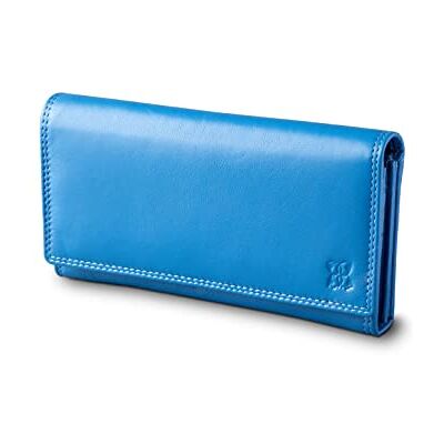 Lakeland Leather Soft Real Leather Large Purse in Blue RFID Protected Lakeland Leather Soft Real Leather Large Purse in Blue RFID Protected