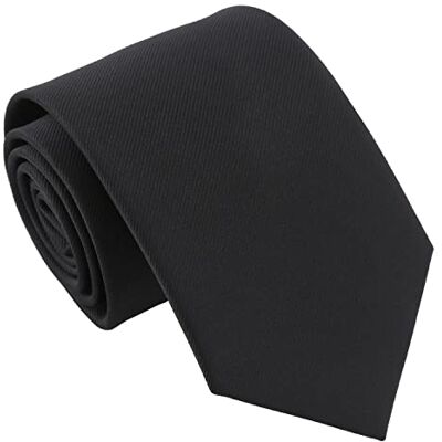 DQT Men's Plain Twill Wedding Formal & Business 8cm Classic Tie Black DQT Men's Plain Twill Wedding Formal & Business 8cm Classic Tie Black
