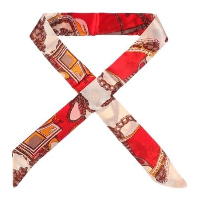 EnxJire Silk Hair Ribbon Satin Print Small Scarf Headband Women Handle Bags Narrow Long Wristband Waistband Ribbon Fashion Accessories(S08) EnxJire Silk Hair Ribbon Satin Print Small Scarf Headband Women Handle Bags Narrow Long Wristband Waistband Ribbon Fashion Accessories(S08)