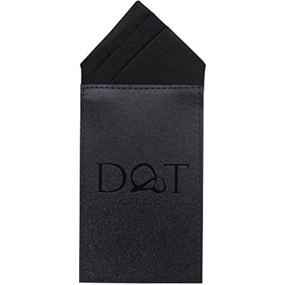 DQT Mens Plain Satin Pre-Folded One Peak Pocket Square Handkerchief Black DQT Mens Plain Satin Pre-Folded One Peak Pocket Square Handkerchief Black