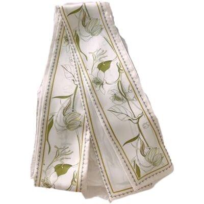 EnxJire Silk Hair Ribbon Green Flower Silk Scarf Tie Bag Ribbon Summer Headband Fresh Long Strap(Rose language) EnxJire Silk Hair Ribbon Green Flower Silk Scarf Tie Bag Ribbon Summer Headband Fresh Long Strap(Rose language)