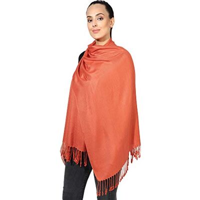 World of Shawls Pashmina Style All Seasons Handcrafted Wrap Shawl Stole Scarf (Burnt Orange) World of Shawls Pashmina Style All Seasons Handcrafted Wrap Shawl Stole Scarf (Burnt Orange)