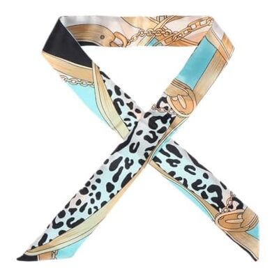 EnxJire Silk Hair Ribbon Satin Print Small Scarf Headband Women Handle Bags Narrow Long Wristband Waistband Ribbon Fashion Accessories(S28) EnxJire Silk Hair Ribbon Satin Print Small Scarf Headband Women Handle Bags Narrow Long Wristband Waistband Ribbon Fashion Accessories(S28)