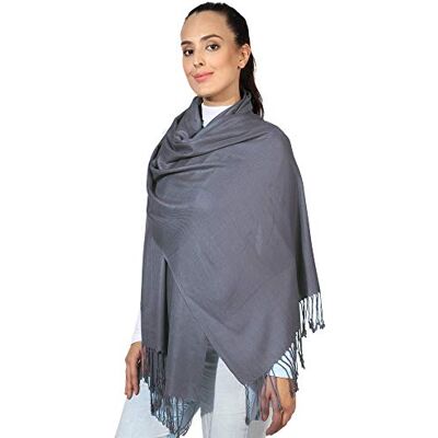 World of Shawls Pashmina Style All Seasons Handcrafted Wrap Shawl Stole Scarf (Gray) World of Shawls Pashmina Style All Seasons Handcrafted Wrap Shawl Stole Scarf (Gray)
