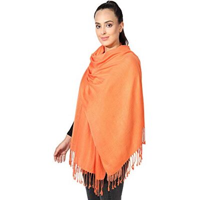 World of Shawls Pashmina Style All Seasons Handcrafted Wrap Shawl Stole Scarf (Sunset Orange) World of Shawls Pashmina Style All Seasons Handcrafted Wrap Shawl Stole Scarf (Sunset Orange)