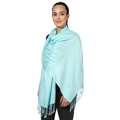 World of Shawls Pashmina Style All Seasons Handcrafted Wrap Shawl Stole Scarf (Aqua) World of Shawls Pashmina Style All Seasons Handcrafted Wrap Shawl Stole Scarf (Aqua)