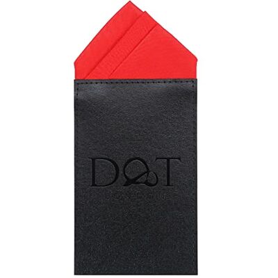 DQT Mens Plain Satin Pre-Folded One Peak Pocket Square Handkerchief Red DQT Mens Plain Satin Pre-Folded One Peak Pocket Square Handkerchief Red