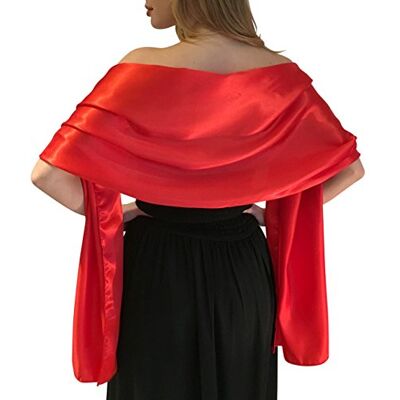 Central Chic Stunning Silky Satin Bridal Wrap Stole Shawl Pashmina Scarf Weddings Brides Bridesmaids (L-XL, Red) Central Chic Stunning Silky Satin Bridal Wrap Stole Shawl Pashmina Scarf Weddings Brides Bridesmaids (L-XL, Red)