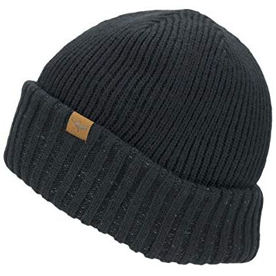 SEALSKINZ Bacton Unisex Waterproof Cold Weather Roll Cuff Beanie Hat Everyday Use & Outdoor Activity Three-Layer Insulation Technology Microfleece Lining Black SEALSKINZ Bacton Unisex Waterproof Cold Weather Roll Cuff Beanie Hat Everyday Use & Outdoor Activity Three-Layer Insulation Technology Microfleece Lining Black