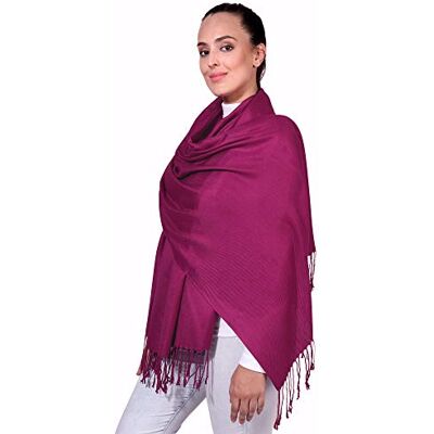 World of Shawls Pashmina Style All Seasons Handcrafted Wrap Shawl Stole Scarf (Magenta) World of Shawls Pashmina Style All Seasons Handcrafted Wrap Shawl Stole Scarf (Magenta)