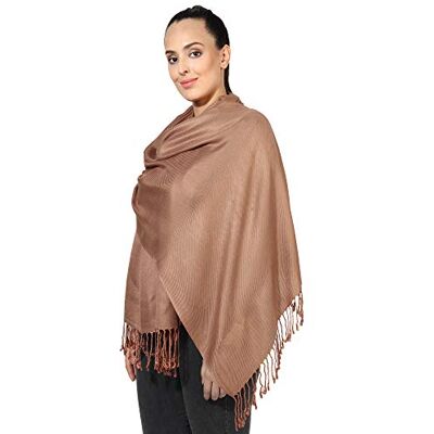 World of Shawls Pashmina Style All Seasons Handcrafted Wrap Shawl Stole Scarf (Cinnamon Brown) World of Shawls Pashmina Style All Seasons Handcrafted Wrap Shawl Stole Scarf (Cinnamon Brown)