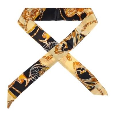 EnxJire Silk Hair Ribbon Satin Print Small Scarf Headband Women Handle Bags Narrow Long Wristband Waistband Ribbon Fashion Accessories(S07) EnxJire Silk Hair Ribbon Satin Print Small Scarf Headband Women Handle Bags Narrow Long Wristband Waistband Ribbon Fashion Accessories(S07)
