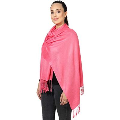 World of Shawls Pashmina Style All Seasons Handcrafted Wrap Shawl Stole Scarf (Rose Pink) World of Shawls Pashmina Style All Seasons Handcrafted Wrap Shawl Stole Scarf (Rose Pink)