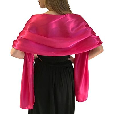 Central Chic Stunning Silky Satin Bridal Wrap Stole Shawl Pashmina Scarf Weddings Brides (L-XL, Hot Pink) Central Chic Stunning Silky Satin Bridal Wrap Stole Shawl Pashmina Scarf Weddings Brides (L-XL, Hot Pink)