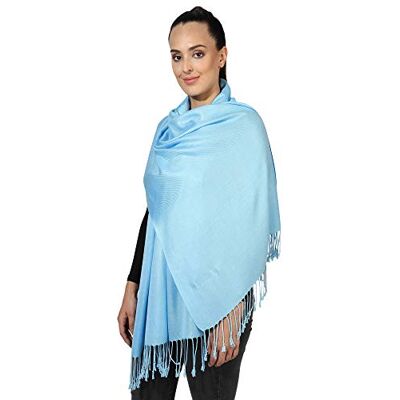 World of Shawls Pashmina Style All Seasons Handcrafted Wrap Shawl Stole Scarf (Baby Blue) World of Shawls Pashmina Style All Seasons Handcrafted Wrap Shawl Stole Scarf (Baby Blue)