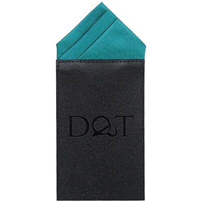 DQT Mens Plain Satin Pre-Folded One Peak Pocket Square Handkerchief Teal DQT Mens Plain Satin Pre-Folded One Peak Pocket Square Handkerchief Teal
