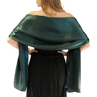 Central Chic Stunning Green Satin Shawl Bridal Stole Pashmina Wedding Wrap (L-XL, Emerald Green) Central Chic Stunning Green Satin Shawl Bridal Stole Pashmina Wedding Wrap (L-XL, Emerald Green)