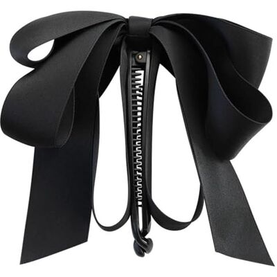Wpppan Black Bowknot Banana Clip, Satin Ribbon Bow Hair Claw Clips Hairpin, Sweet Cute Vertical Ponytail Hair Barrettes Clamps for Women Girls,Neutral Hair Accessories Barrettes, Bows for Hair Wpppan Black Bowknot Banana Clip, Satin Ribbon Bow Hair Claw Clips Hairpin, Sweet Cute Vertical Ponytail Hair Barrettes Clamps for Women Girls,Neutral Hair Accessories Barrettes, Bows for Hair