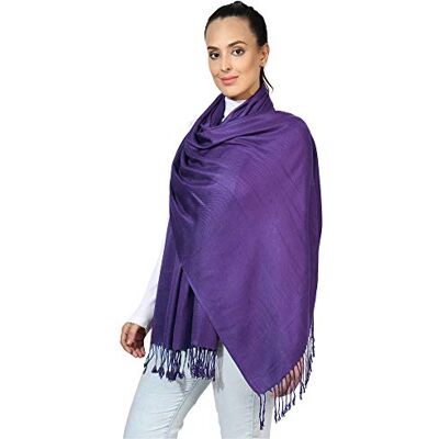 World of Shawls Pashmina Style All Seasons Handcrafted Wrap Shawl Stole Scarf (Purple) World of Shawls Pashmina Style All Seasons Handcrafted Wrap Shawl Stole Scarf (Purple)