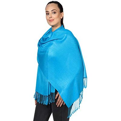 World of Shawls Pashmina Style All Seasons Handcrafted Wrap Shawl Stole Scarf (Turquoise) World of Shawls Pashmina Style All Seasons Handcrafted Wrap Shawl Stole Scarf (Turquoise)