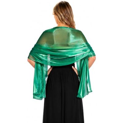 Central Chic Silky Iridescent Wrap Stole Shawl Pashmina For Weddings Bridal Bridemaids & Evening Wear (Emerald Green) Central Chic Silky Iridescent Wrap Stole Shawl Pashmina For Weddings Bridal Bridemaids & Evening Wear (Emerald Green)