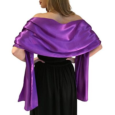 Central Chic Stunning Silky Satin Bridal Wrap Stole Shawl Pashmina Scarf Weddings Brides (S-M, Purple) Central Chic Stunning Silky Satin Bridal Wrap Stole Shawl Pashmina Scarf Weddings Brides (S-M, Purple)