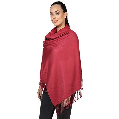 World of Shawls Pashmina Style All Seasons Handcrafted Wrap Shawl Stole Scarf (Maroon) World of Shawls Pashmina Style All Seasons Handcrafted Wrap Shawl Stole Scarf (Maroon)