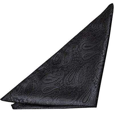 DQT Mens Paisley Floral Jacquard Pocket Square Wedding, Business & Formal Suit Handkerchief Black DQT Mens Paisley Floral Jacquard Pocket Square Wedding, Business & Formal Suit Handkerchief Black