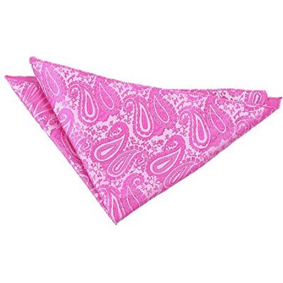 DQT Mens Paisley Floral Jacquard Pocket Square Wedding, Business & Formal Suit Handkerchief Fuchsia Pink DQT Mens Paisley Floral Jacquard Pocket Square Wedding, Business & Formal Suit Handkerchief Fuchsia Pink