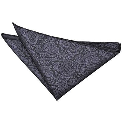 DQT Mens Paisley Floral Jacquard Pocket Square Wedding, Business & Formal Suit Handkerchief Charcoal Grey DQT Mens Paisley Floral Jacquard Pocket Square Wedding, Business & Formal Suit Handkerchief Charcoal Grey