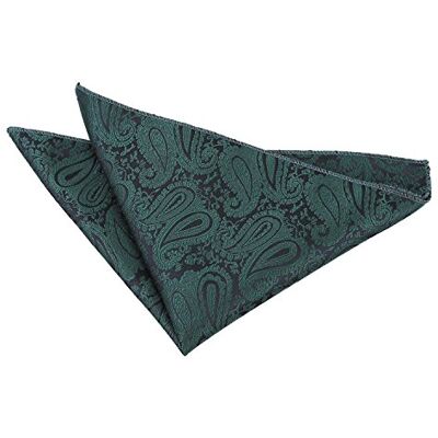 DQT Mens Paisley Floral Jacquard Pocket Square Wedding, Business & Formal Suit Handkerchief Emerald Green DQT Mens Paisley Floral Jacquard Pocket Square Wedding, Business & Formal Suit Handkerchief Emerald Green
